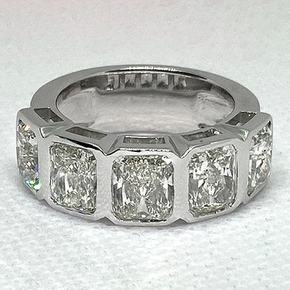 Genuine Radiant Diamond Band 5 Stone