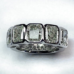 Radiant Earth Mined Diamond Band 5 Stone