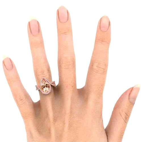 Glamorous Morganite Cocktail Engagement Ring