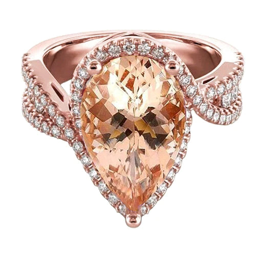 Glamorous Morganite Cocktail Engagement Ring