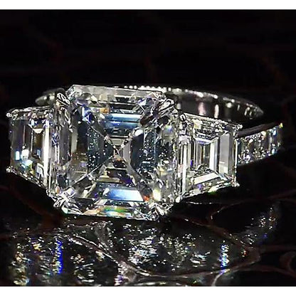 Glamorous 6ct Asscher Lab Grown Diamond Engagement Ring