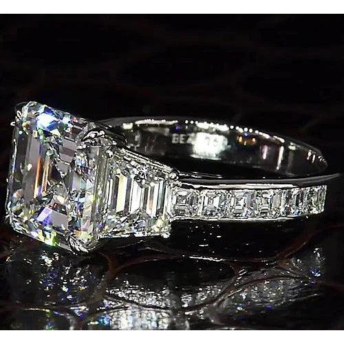 Glamorous 6ct Asscher Lab Grown Diamond Engagement Ring