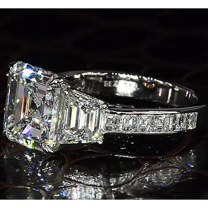 Glamorous 6ct Asscher Lab Grown Diamond Engagement Ring