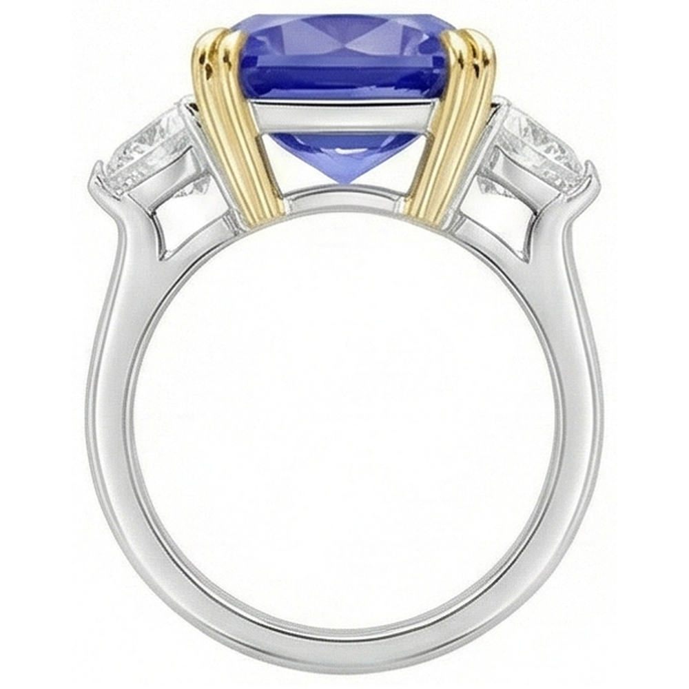 IGI CERTIFIED Gold 10 Carat Genuine Sapphire Ring