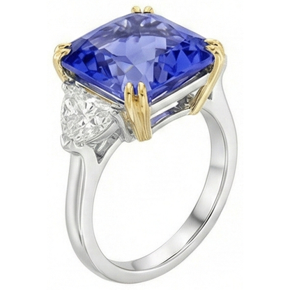 IGI CERTIFIED Gold 10 Carat Genuine Sapphire Ring