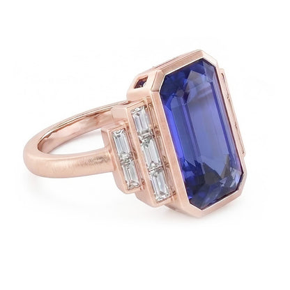 natural emerald sapphire 3.50ct ring top view