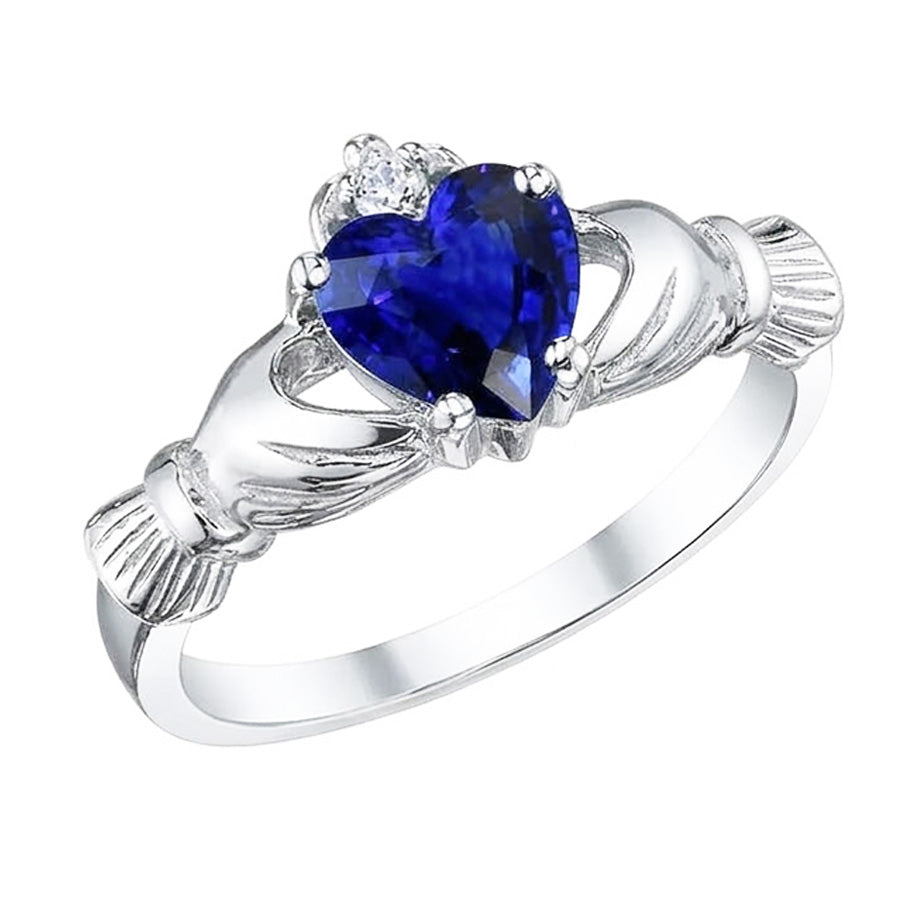 Gold Gemstone Ring Heart Ceylon Sapphire 2.25 Carats Natural Earth Mined Diamond Jewelry