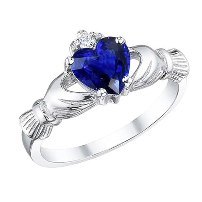 Gold Gemstone Ring Heart Ceylon Sapphire 2.25 Carats Natural Earth Mined Diamond Jewelry