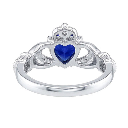 Gold Gemstone Ring Heart Ceylon Sapphire 2.25 Carats Natural Earth Mined Diamond Jewelry