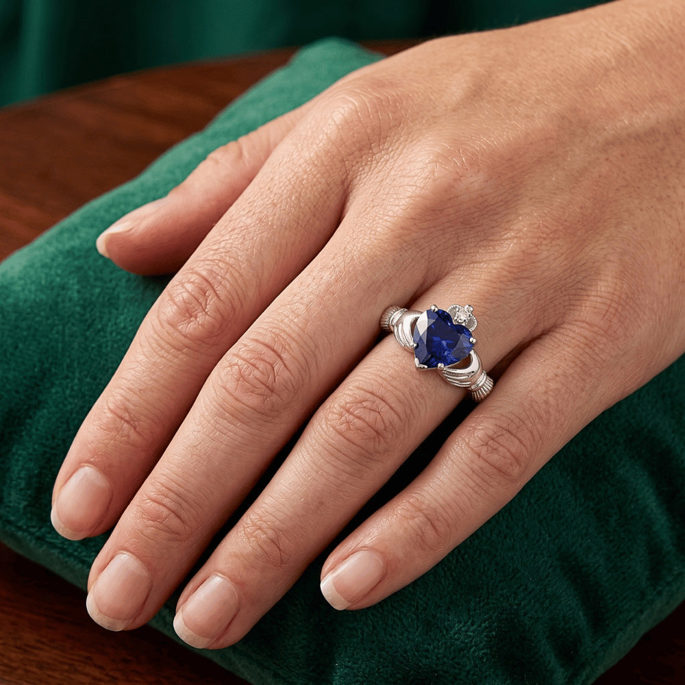 Gold Gemstone Ring Heart Ceylon Sapphire 2.25 Carats Natural Earth Mined Diamond Jewelry