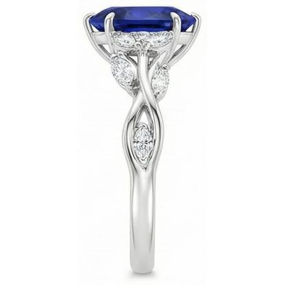 natural pear sapphire 7.25ct ring profile view