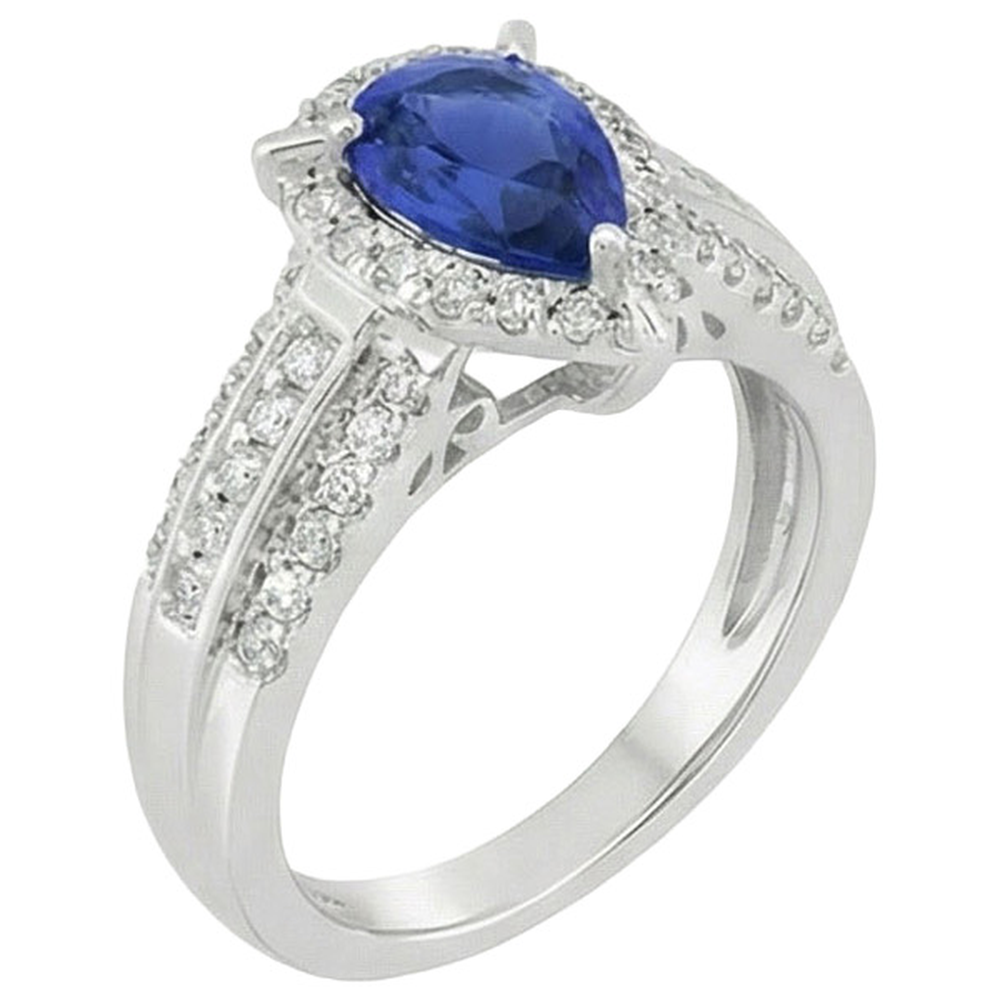 natural round sapphire 5ct ring top view