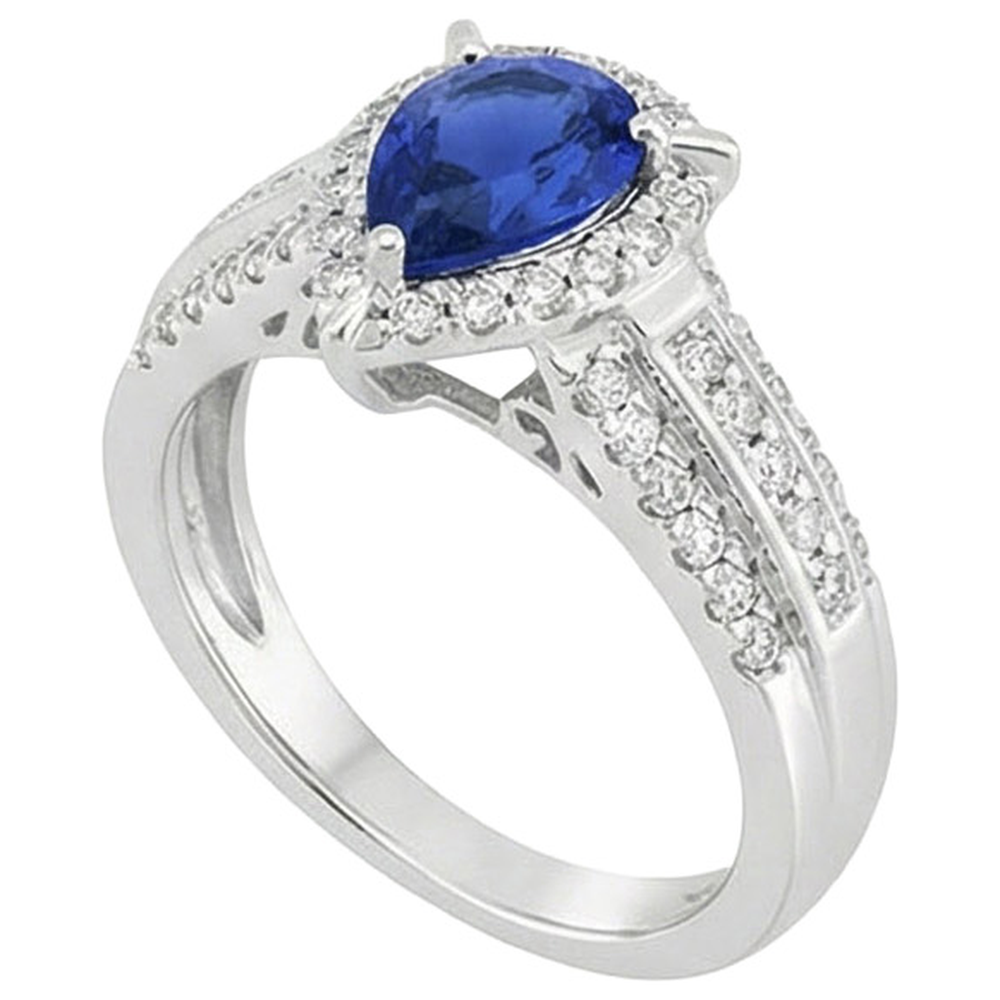 natural round sapphire 5ct ring profile view