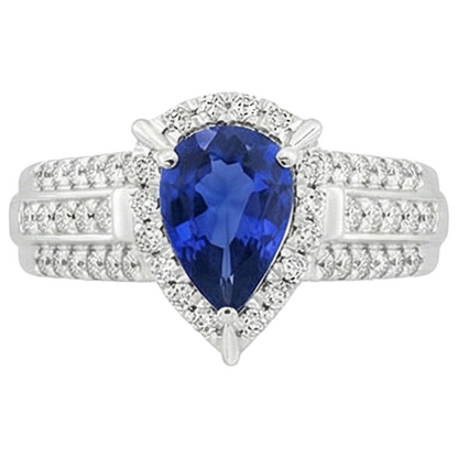 natural round sapphire 5ct ring side angle