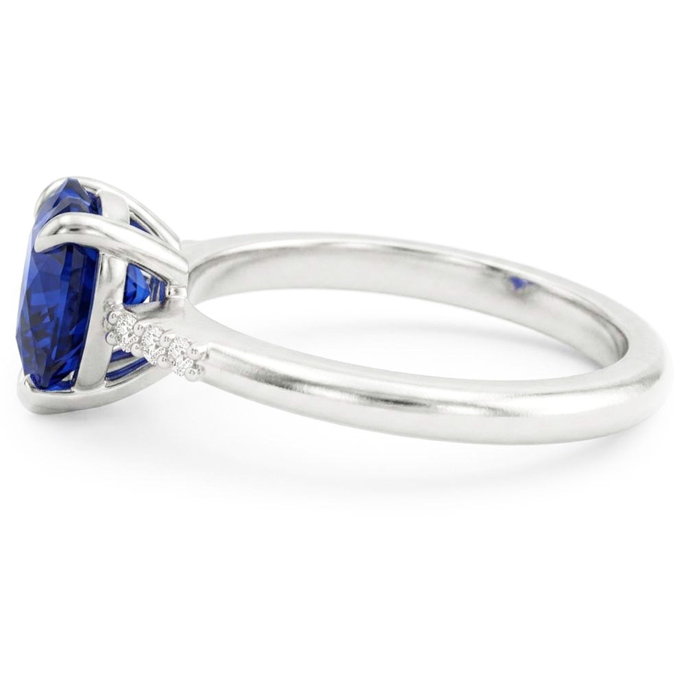 Gold Natural Earth Mined Diamond Gemstone Heart Ceylon Sapphire Ring Prong Set 1.75 Carats