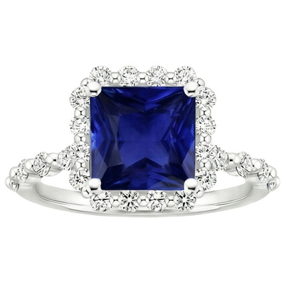 natural round sapphire 6.25ct ring close up detail