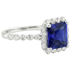 Natural Sapphire Ring 6.25ct - White Gold 14K
