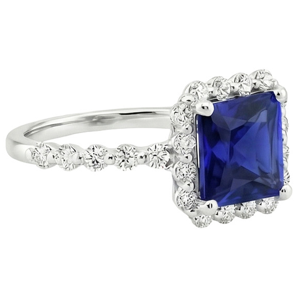 natural round sapphire 6.25ct ring side angle