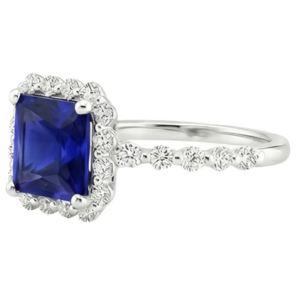 natural round sapphire 6.25ct ring top view