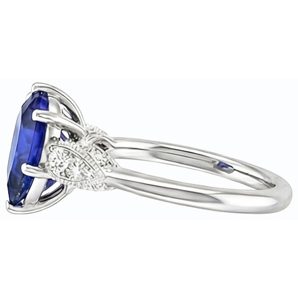 Gold Natural Earth Mined Diamond Ring Pear Cut Srilanka 3.50 Carats