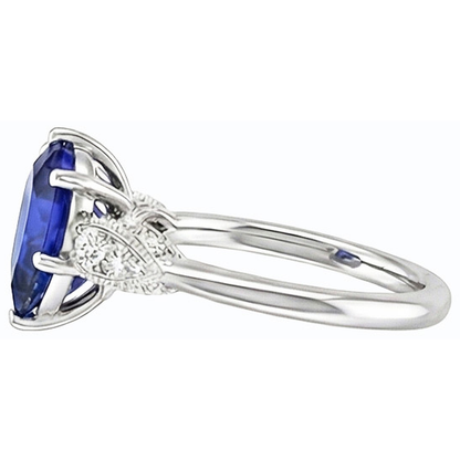 Gold Natural Earth Mined Diamond Ring Pear Cut Srilanka 3.50 Carats