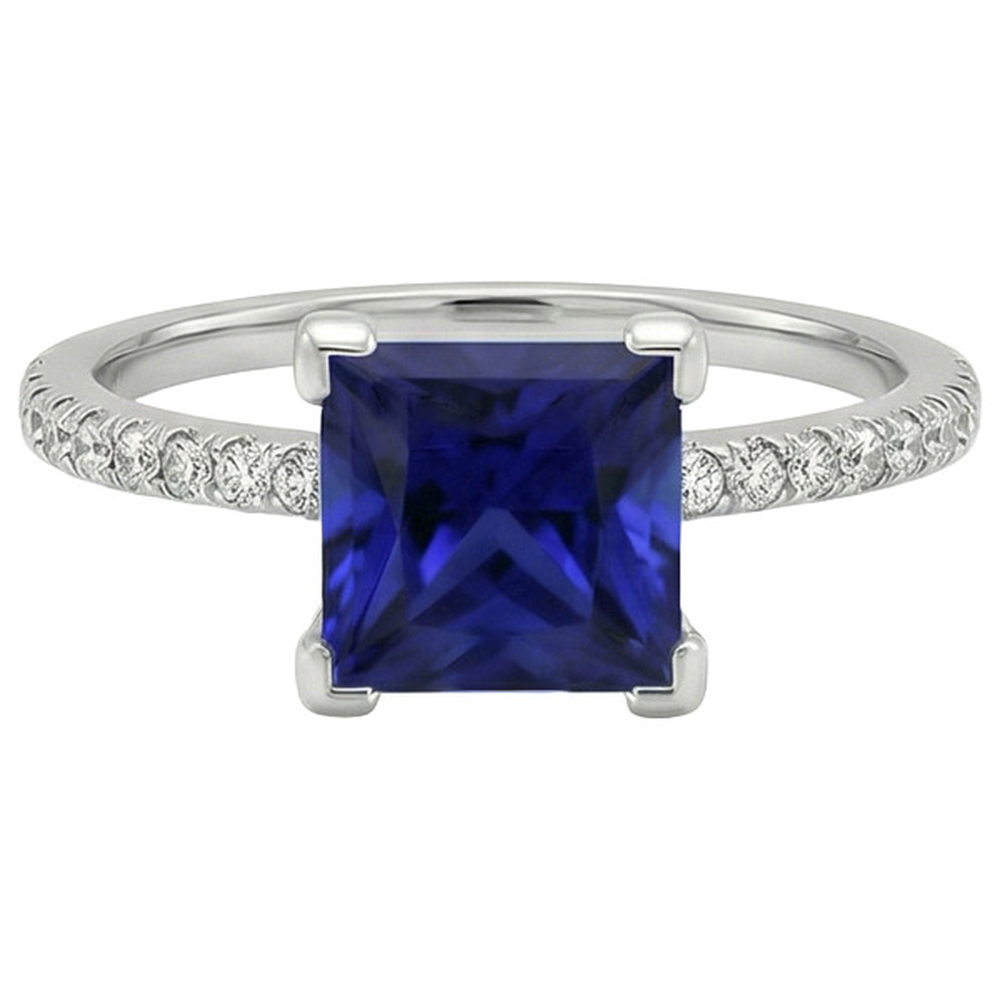 natural round sapphire 5.50ct ring close up detail