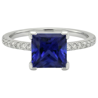 natural round sapphire 5.50ct ring close up detail