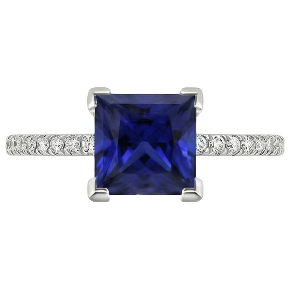 natural round sapphire 5.50ct ring top view