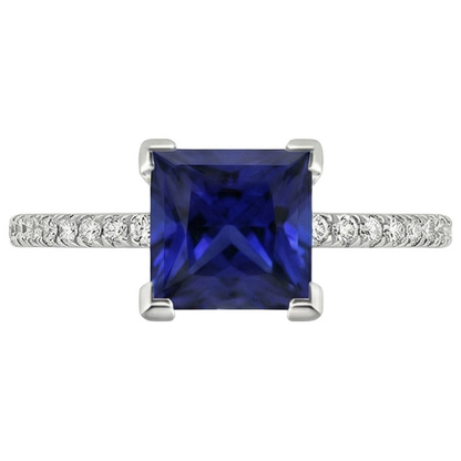 natural round sapphire 5.50ct ring top view