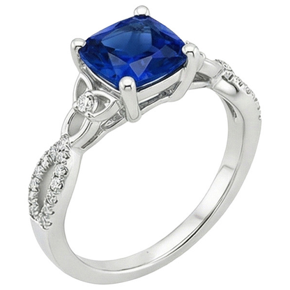 Gold Natural Earth Mined Diamond Ring Sri Lankan Sapphire With Accents 2.75 Carats New