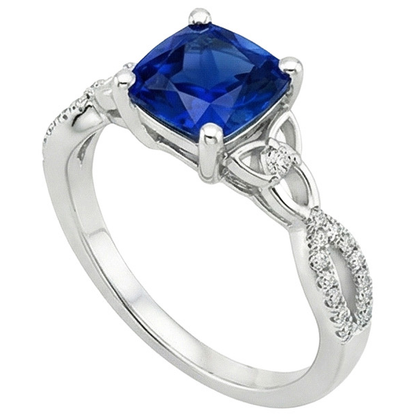 Gold Natural Earth Mined Diamond Ring Sri Lankan Sapphire With Accents 2.75 Carats New