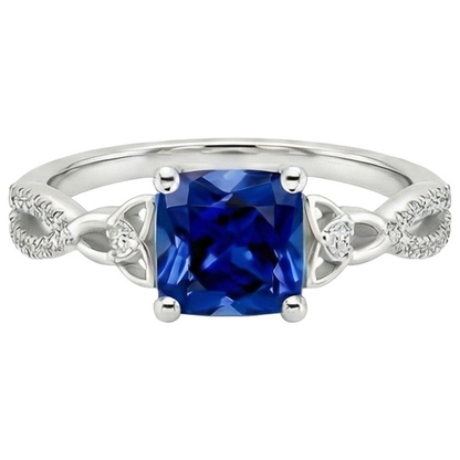 Gold Natural Earth Mined Diamond Ring Sri Lankan Sapphire With Accents 2.75 Carats New