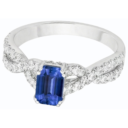 natural emerald sapphire 3ct ring front view