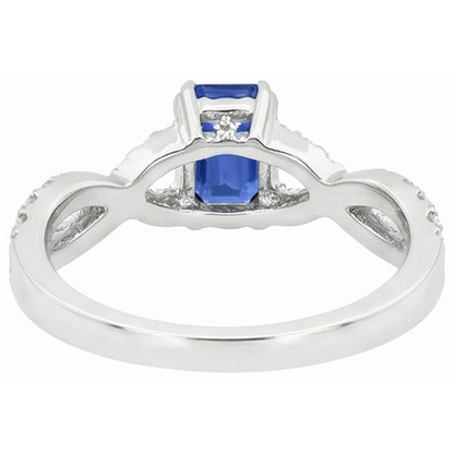 natural emerald sapphire 3ct ring on white background