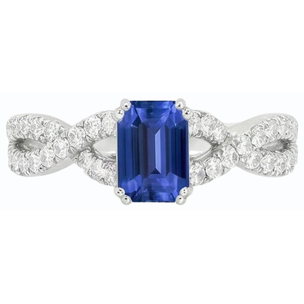 natural emerald sapphire 3ct ring top view