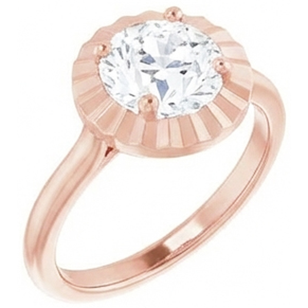 natural round diamond 3ct ring close up detail
