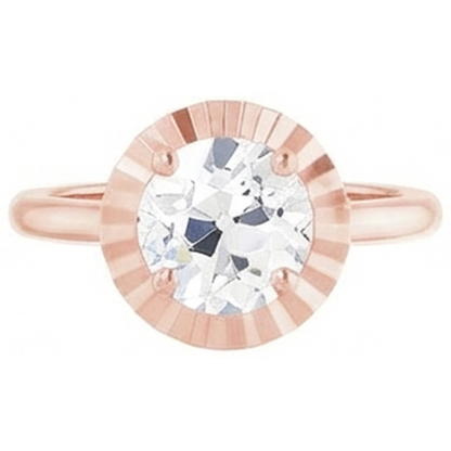 natural round diamond 3ct ring top view
