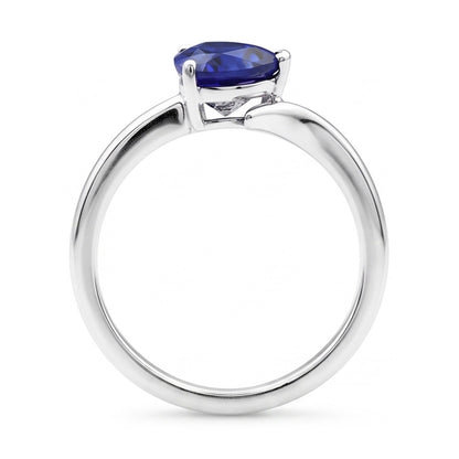 Gold Solitaire Heart Natural Blue Sapphire Ring 1.50 Carats