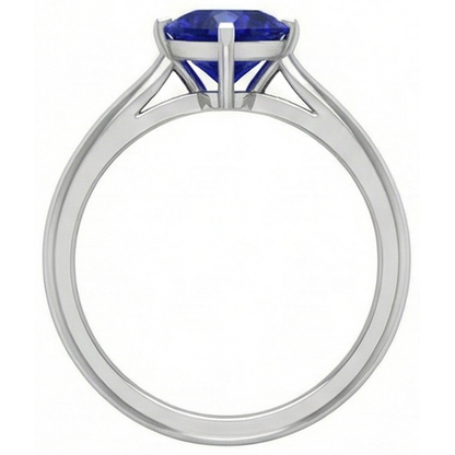 Natural Real ( Not Lab Grown )  Gold Solitaire Heart Sri Lankan Sapphire Ring Prong Set 2 Carats