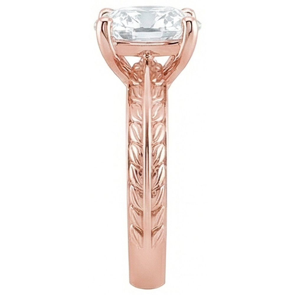 Gold Solitaire Old Cut Cushion Genuine Natural Earth Mined Diamond Ring 3.75 Carats Jewelry