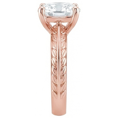 Gold Solitaire Old Cut Cushion Genuine Natural Earth Mined Diamond Ring 3.75 Carats Jewelry
