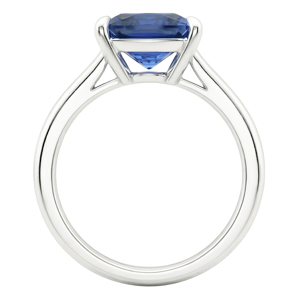 Gold Solitaire Ring Trillion Natural Blue Sapphire 1.50 Carats