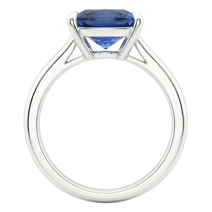 Gold Solitaire Ring Trillion Natural Blue Sapphire 1.50 Carats