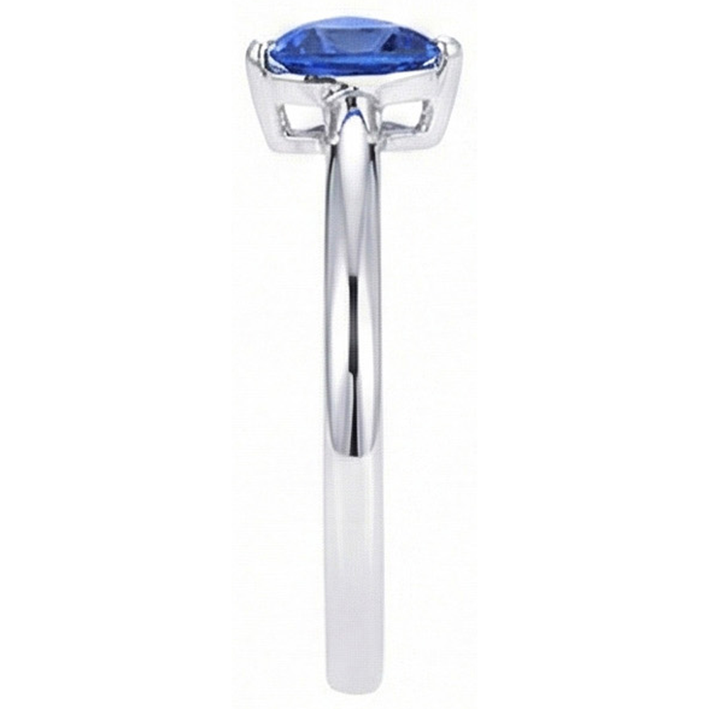 Natural Real ( Not Lab Grown ) Gold Solitaire Trillion Sri Lankan Sapphire Ring 0.50 Carats Jewelry