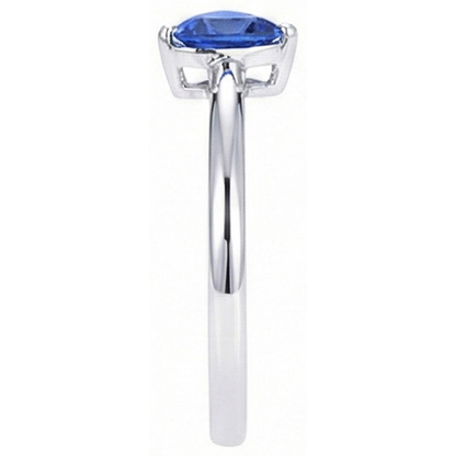 Natural Real ( Not Lab Grown ) Gold Solitaire Trillion Sri Lankan Sapphire Ring 0.50 Carats Jewelry