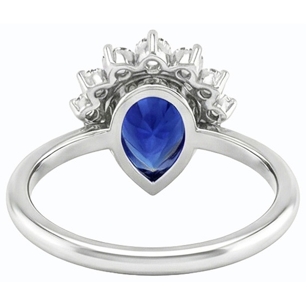 natural round sapphire 3.50ct watch profile view