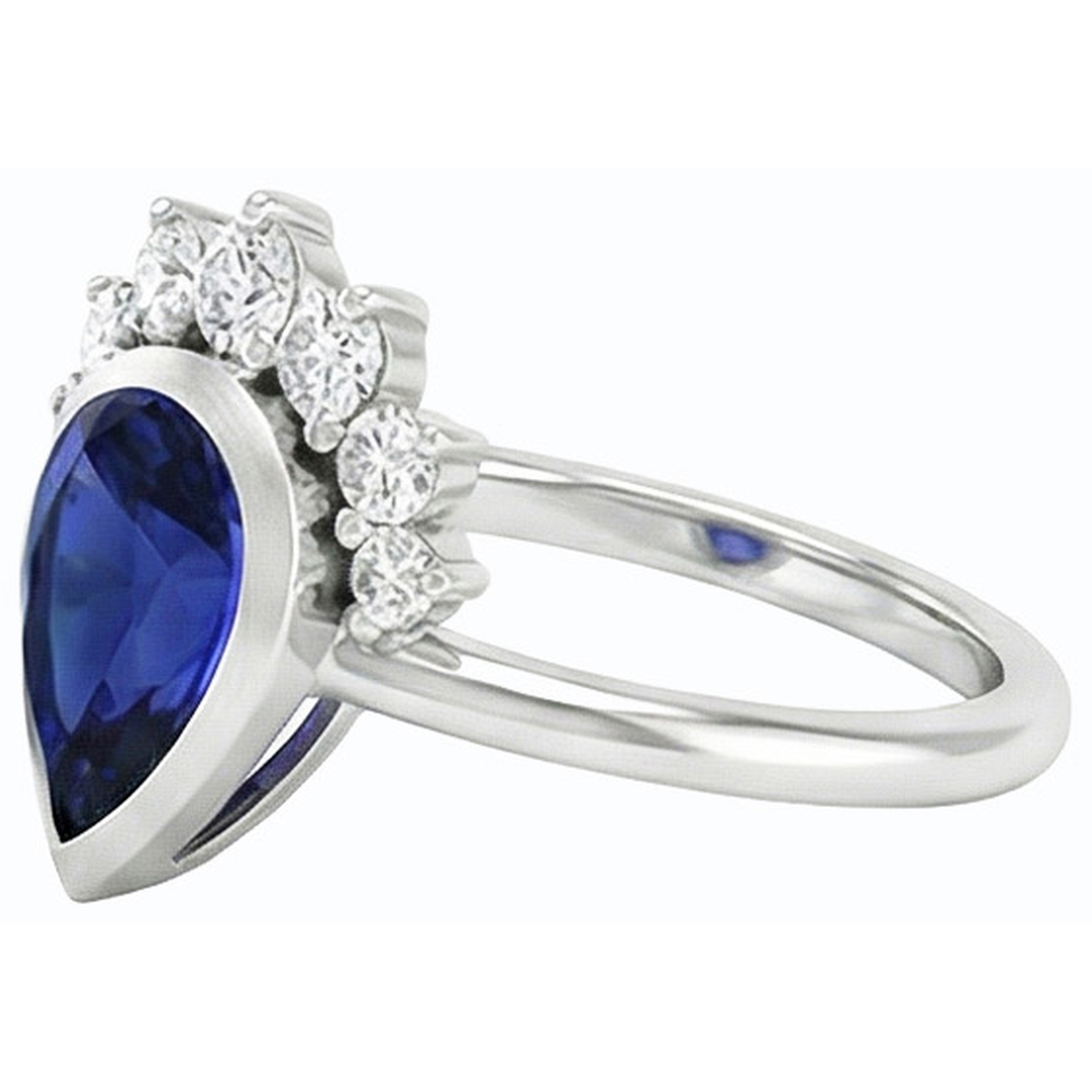 natural round sapphire 3.50ct watch close up detail