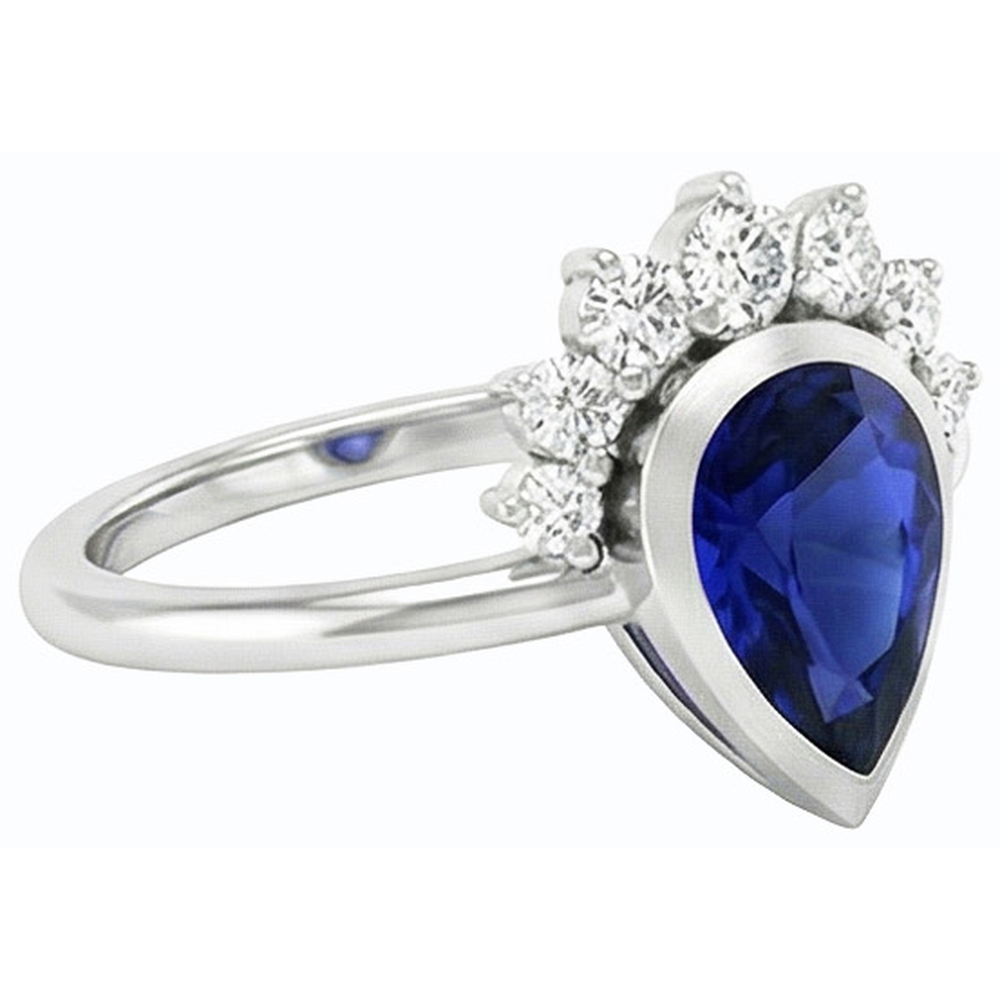 natural round sapphire 3.50ct watch top view