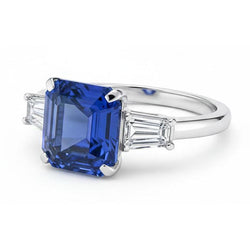 Natural Sapphire Ring 3ct - White Gold 14K