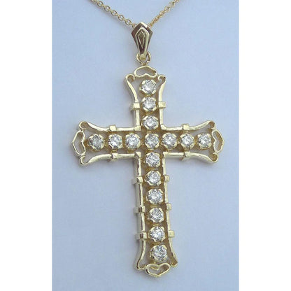 Gold Cross Necklace With Diamond 